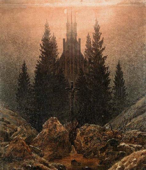 Friedrich Johann Overbeck The Cross in the Mountains oil painting image